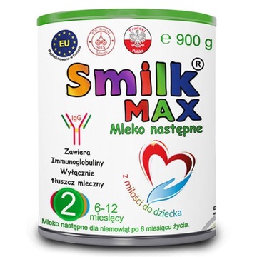 Smilk MAX 2 Mleko Następne dla Niemowląt 900g