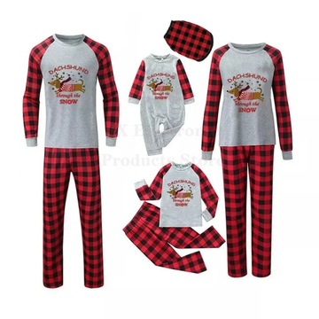 PIŻAMA Pasujący do bożonarodzeniowego piżamy dla całej rodziny czerwony jam