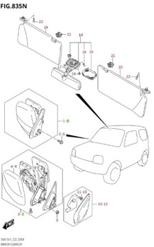 SUZUKI JIMNY 05-16 - ZRCÁTKO LEVÉ NALAKOVAT