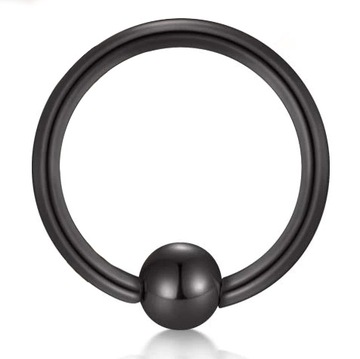 KÓŁKO CZARNE BLACK NOS TRAGUS HELIX UCHO 1,2/8/3