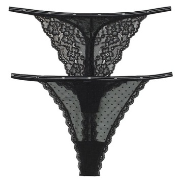 H&M MAJTKI STRINGI THONG MID RISE 2-PAK M