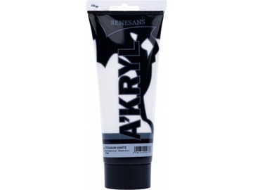 RENESANS FARBA AKRYLOWA BIEL TYTANOWA 200ML DUŻA!