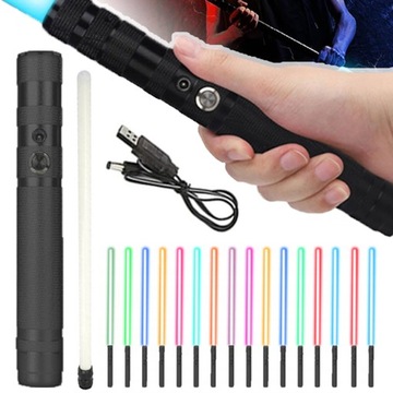 MIECZ ŚWIETLNY ŚWIECĄCY WOJOWNIK LED ŚWIATŁO Z DŹWIĘK STAR WARS 16RGB