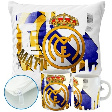 ZESTAW PODUSZKA + KUBEK REAL MADRYT MADRID PREZENT WZORY IMIĘ
