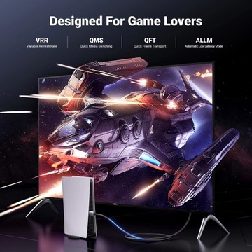 UGREEN KABEL PRZEWÓD WIDEO HDMI 2.1 8K 60HZ HDR DOLBY EARC W OPLOCIE 1M