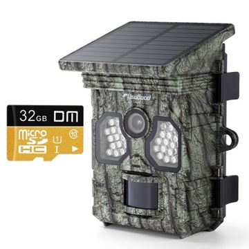 FOTOPUŁAPKA IR 850nm KAMERA SOLARNA MYŚLIWSKA LEŚNA Polskie Menu 48Mpx 32GB