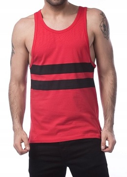 Jack Jones Tank Top w Pasy Czerwono Czarny L