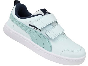 PUMA COURTFLEX 371543 31 BUTY DZIECIĘCE TRAMPKI TENISÓWKI ZIELONE NA RZEPY
