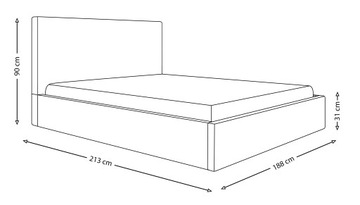 MONACO SLIM двуспальная кровать с обивкой 180x200