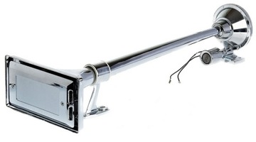 SYGNAŁ PNEUMATYCZNY 64CM TRĄBKA FANFARA 12V/24V PROSTOKĄTNY CHROMOWANY TIR