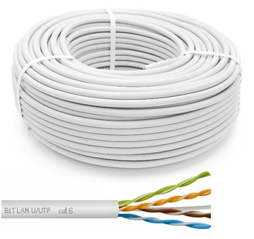 Kabel RJ45 sieciowy internet LAN przewód SKRĘTKA U/UTP cat 6 miedź za metr