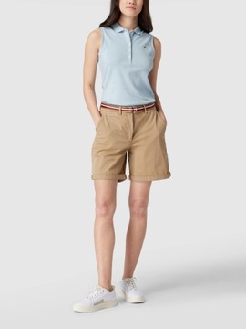 Koszulka polo TOMMY HILFIGER damska polówka bez rękawków slim fit M