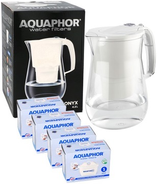 Dzbanek filtrujący wodę Aquaphor Onyx 4.2 L BIAŁY TRITAN + 4 FILTRY wkłady