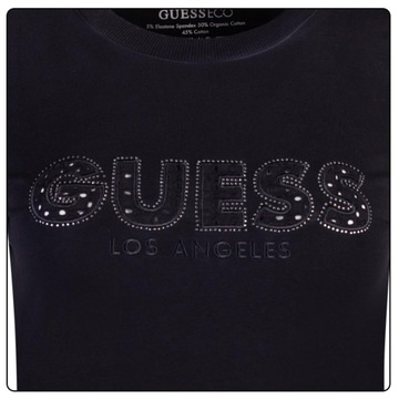 GUESS KOSZULKA DAMSKA T-SHIRT SS CN SANGALLO TEE CZARNA r.M