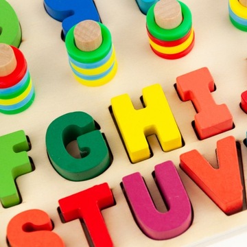 ДЕРЕВЯННАЯ ПАЗЛ-СОРТИРОВКА МОНТЕССОРИ АЛФАВИТ ЦИФРЫ ИЗУЧЕНИЕ БУКВ БУКВЫ