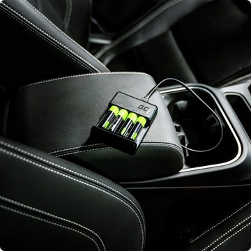 ЗАРЯДНОЕ УСТРОЙСТВО ДЛЯ БАТАРЕИ AAA AA + 4 батарейки AAA 800 мАч с зелеными ячейками на пальцах