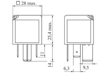 ЗАКРЫВАЮЩЕЕ РЕЛЕ 12В BOSCH 0986332001 ЧЕРНОЕ