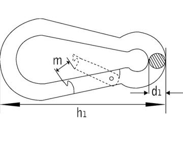 Карабин обычный, оцинкованный, 6 мм.