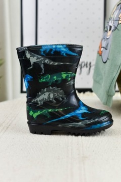 Детские резиновые сапоги Динозавры черные (24)
