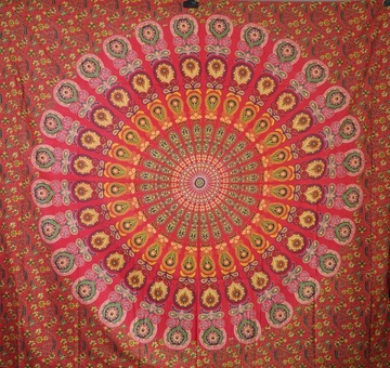 XXL INDYJSKA NARZUTA ZASŁONA OBRUS MANDALA 210x230