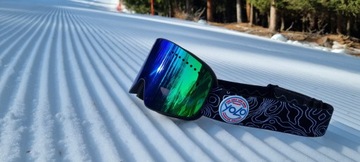 GOGLE SNOWBOARDOWE MĘSKIE YOLO POLARYZACJA WYMIENNE SZYBY ANTI FOG ZIELONE