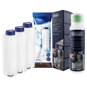 Płyn Czyszczący DELONGHI SER3013, 3x Filtr DLSC002