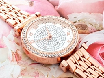 4804 Ekskluzywny damski rose gold zegarek Kurren klasyk