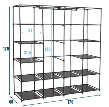 ТЕКСТИЛЬНЫЙ ШКАФ МАТЕРИАЛ ОДЕЖДА СКЛАДНОЙ ОРГАНАЙЗЕР ДЛЯ ШКАДА 2X ВЕШАЛКИ