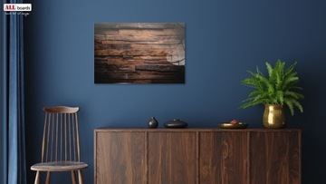 Магнитная стеклянная доска DARK WOOD 90x60см