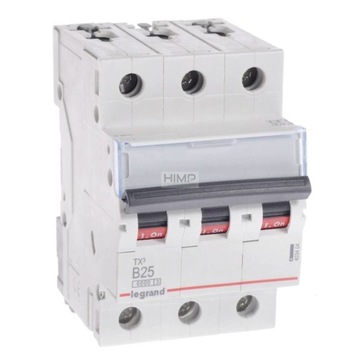 Wyłącznik nadprądowy 3P B25A TX3 Legrand 403404