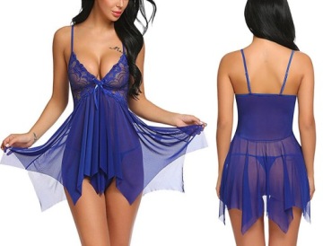 SEKSOWNA KOSZULKA NOCNA KORONKOWA HALKA SEXY PIŻAMA DAMSKIE STRINGI