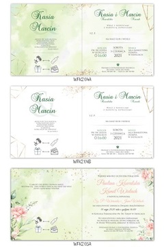 Свадебные приглашения АКВАРЕЛЬ с цветочным рисунком в деревенском стиле