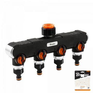 BLACK LINE Rozdzielacz 4drożny z zaworami GW 1 na GW 3/4 HEAVY DUTY