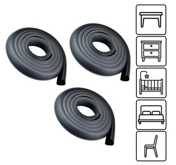 Защитная лента для углов шкафа, толстая пенопластовая защитная лента для кромок, черная