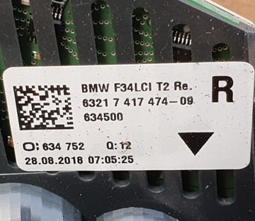 BMW 3 F34 GT 2018R SVĚTLO PRAVÁ ZADNÍ W KRYT EVROPA 7417474