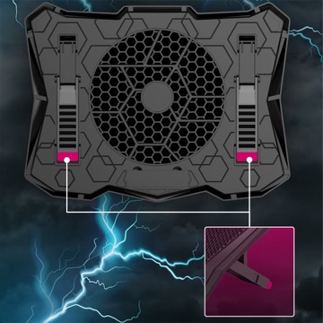ОХЛАЖДАЮЩАЯ ПОДСТАВКА ДЛЯ НОУТБУКА 15–17 ДЮЙМОВ, РЕГУЛИРУЕМАЯ RGB-СВЕТОДИОДНАЯ, С USB