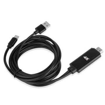 Видеокабель от USB TYPE-C к HDMI 1,8 м, зарядка 4K