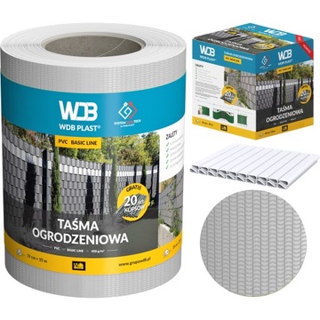 TAŚMA OGRODZENIOWA BIAŁA 19x35m OSŁONA NA OGRODZENIE PANELOWE PŁOT BRAMĘ