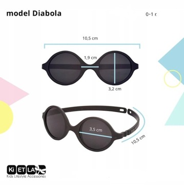 Детские солнцезащитные очки Ki ET LA KIETLA Diabola Black Black 0-1