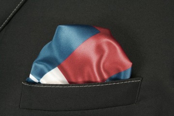 Нагрудный платок темно-синего и бордового цветов с геометрическим узором