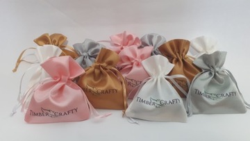 Белая атласная сумка для украшений с ПРИНТОМ ЛОГОТИПА