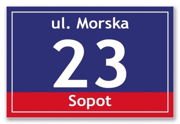 TABLICZKA ADRESOWA z numerem domu ALUMINIOWA 30x20