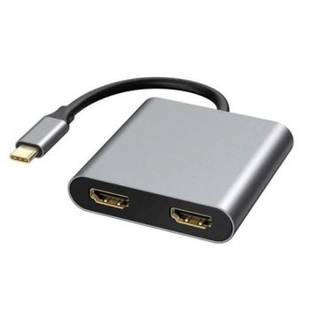 АДАПТЕР-ХАБ USB-C 3.1 4В1 2x HDMI 4K Адаптер USB 3.0 Power Delivery PD