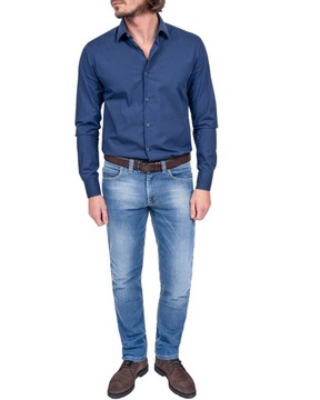 Jeans męskie spodnie klasyczne z przetarciami PL - 108cm/L30