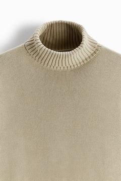 ZARA MAN SWETER GOLF GRUBY CZARNY BAWEŁNA XL