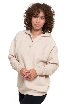 ТЕПЛАЯ ЖЕНСКАЯ УТЕПЛЕННАЯ ТОЛСТОВКА, БЕЖЕВАЯ, С КАПЮШОНОМ MORAJ - L