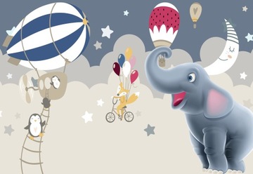Fototapeta dla dzieci balony słoń lisekTWÓJ WYMIAR