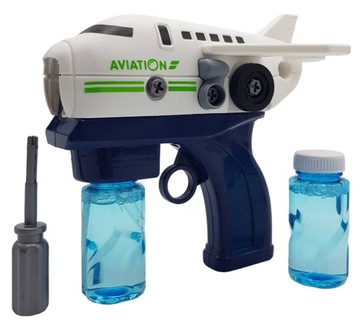 PISTOLET NA BAŃKI MASZYNA SAMOLOT DO BANIEK + PŁYN