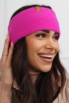 ПОВЯЗКА НА УШИ ЖЕНСКАЯ, ТЕПЛАЯ, ПЛОТНАЯ, СПОРТИВНАЯ, ЖЕНСКАЯ АЛЬПАКА, ФУКСИЯ