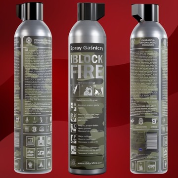 GAŚNICA BIWAK SURVIVAL ABCF+E 100%BIO SPRAY GAŚNICZY iBlockFIRE MILITARY